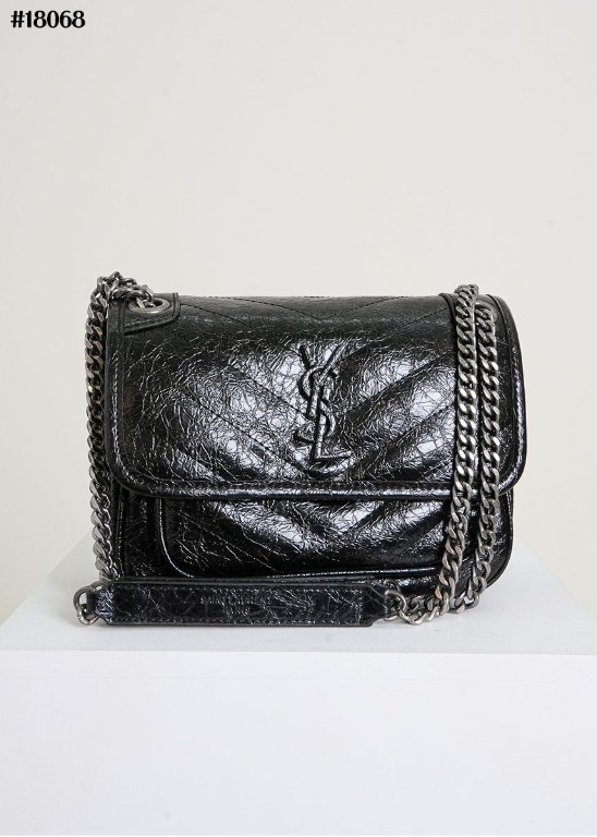 🔆 [SAINT LAURENT] 생로랑 크링클 빈티지 레더 Niki 니키 베이비백 🔆