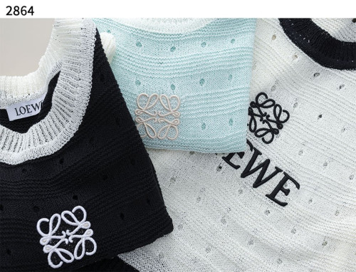#로웨 [LOEWE]  여성용 로에베 펀칭 프릴 반팔 니트 신상입고💢  #테크 #상의 #니트 #2864