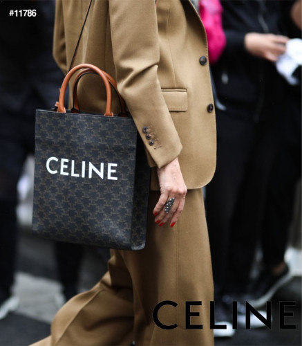 🔆 [CELINE] 셀린느 스몰 버티컬 카바스 트리옹프 카프스킨 캔버스백 🔆