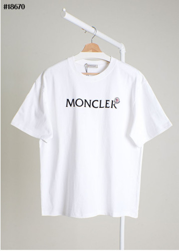 🔆 [MONCLER] 몽클레어 와펜 패치 레터링 로고 숏 슬리브 베이직 코튼 티셔츠 🔆