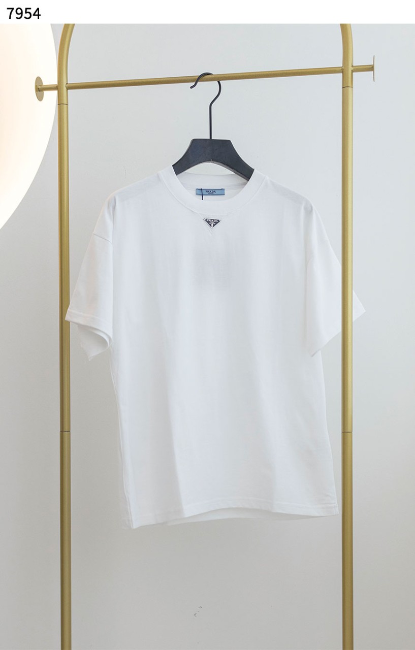 #프라다 [PRADA] Prada Cotton T-Shirt White 신상입고💢 #상의 #티셔츠 #7954