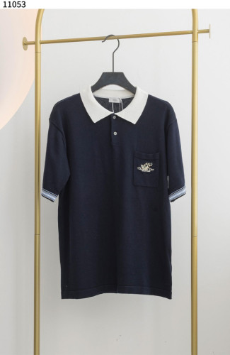 #디올 [Christian Dior] Christian Dior Couture 은방울꽃 폴로 셔츠 블루 코튼 저지 신상입고💢 #상의 #니트 #11053