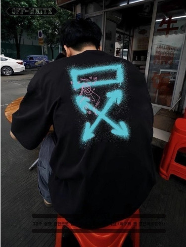 💕 오* 말광량이 형광 패턴 디자인 반팔 티셔츠