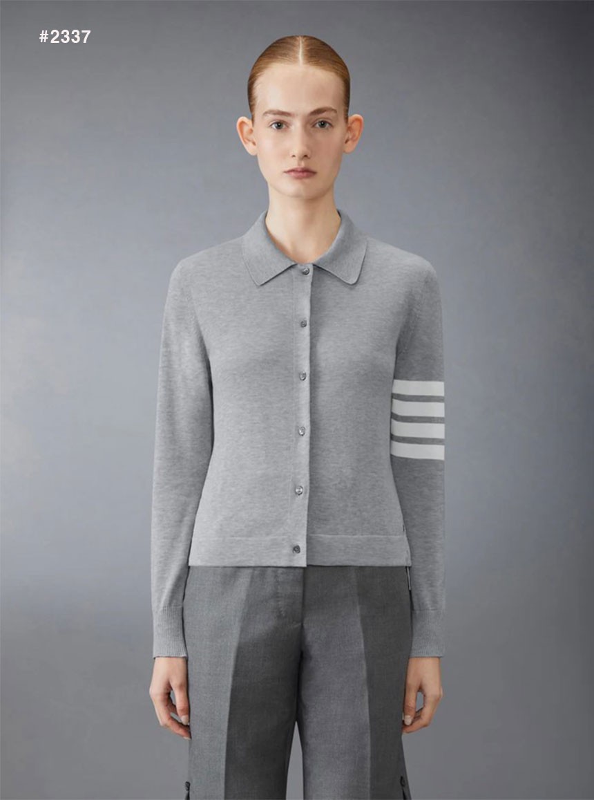 🍀 [THOM BROWNE] 톰브라운 밀라노 4바 카라 니트 가디건 🍀