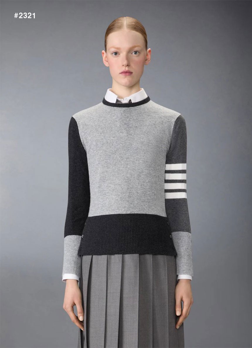 🍀 [THOM BROWNE] 톰브라운 펀믹스 4바 라운드 니트 🍀