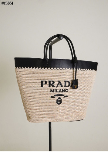 🔆 [PRADA] 프라다 라피아 우븐 레더 토트 백 🔆
