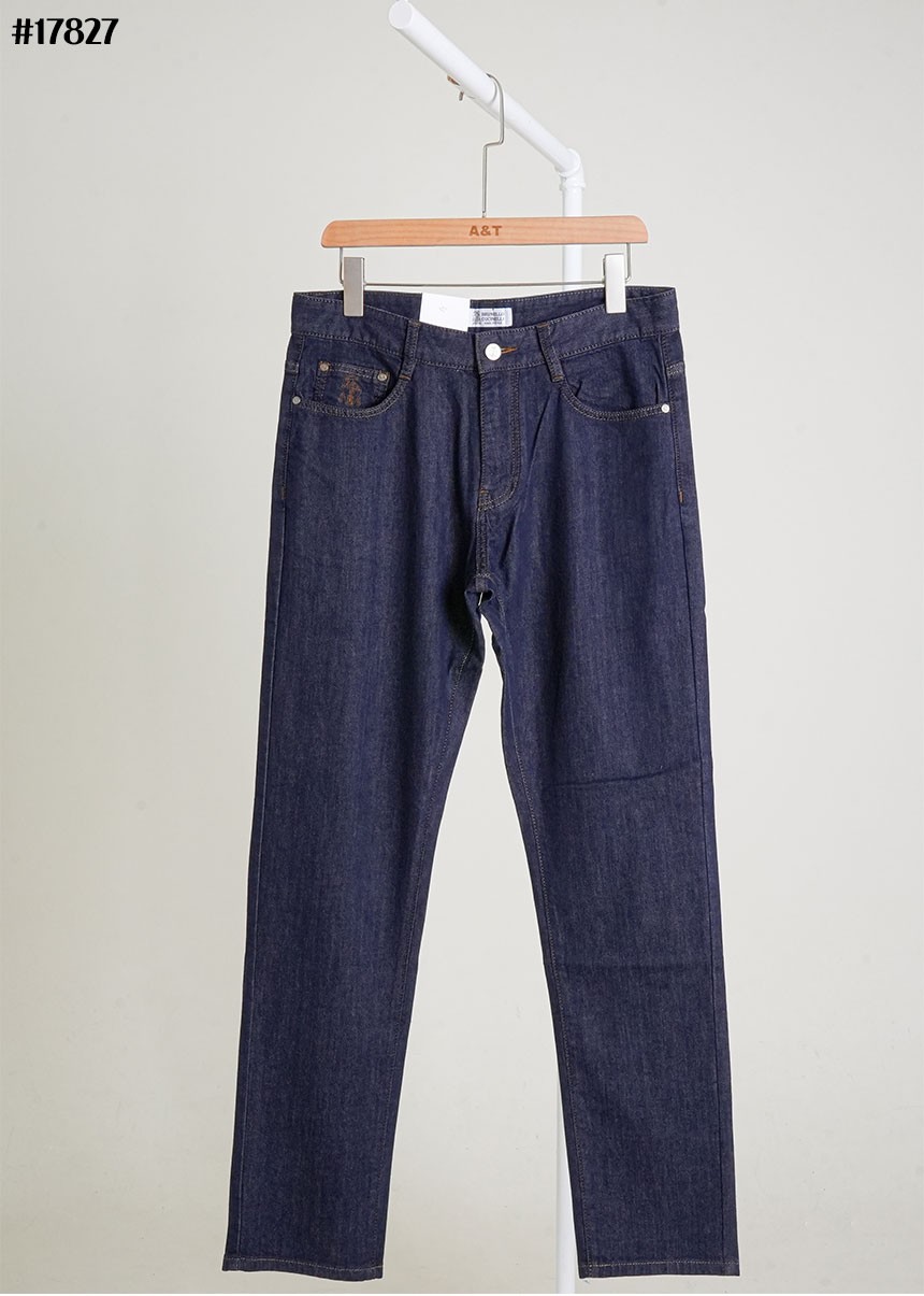 🔆 [BRUNELLO CUCINELLI] 브루넬로 쿠치넬리 스틸 레더 패치 슬림핏 소프트 데님 팬츠 🔆