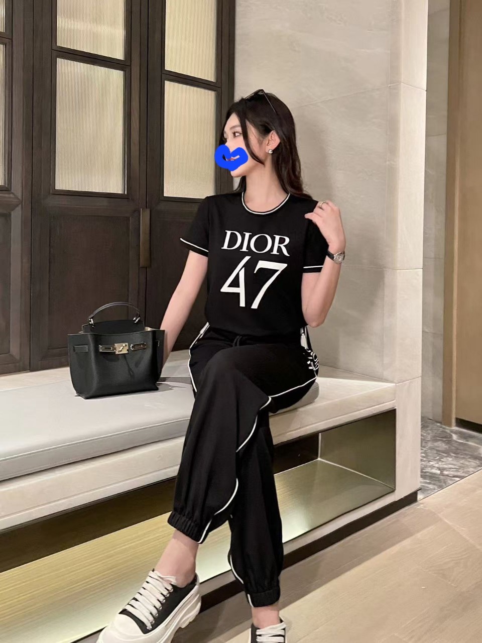 #디올 [Christian Dior] 수입고급 디올 jersey 47 코튼 티셔츠 & 조거팬츠 세트 신상입고💢 #세트 #8394