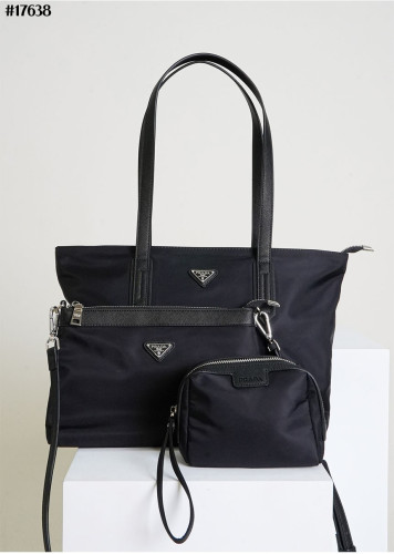 🔆 [PRADA] 프라다 리나일론 쇼퍼백 & 리나일론 앤 사피아노 레더 숄더백 & 리나일론 트래블 파우치 3CPS 셋 🔆