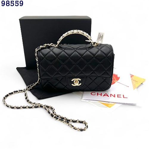 👹샤* 시즌 램스킨 & 골드 메탈 탑핸들 플랩백👹