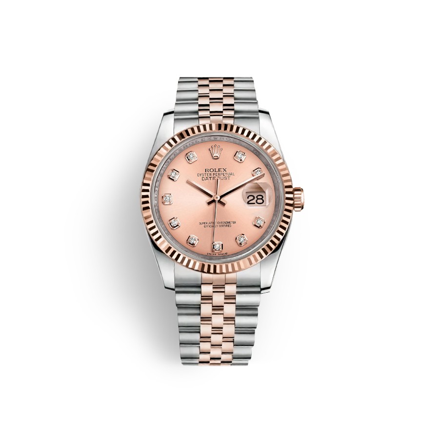 로렉스 데이트저스트 31 오이스터, 31mm , 오이스터스틸 및 에버로즈 골드 로즈핑크판