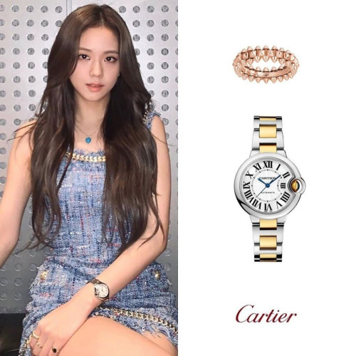 까르띠에 발롱 블루 드 워치 33mm 오토매틱 메캐니컬 옐로우 골드 스틸