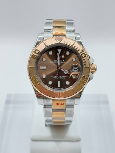  요트마스터 브라운 콤비메탈