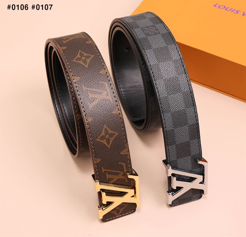 🍀 [Louis Vuitton] 루이비통 LV이니셜 다미에 버클 2종 벨트 🍀