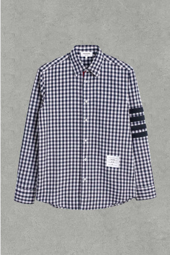 톰브라운 체크 4-바 소프트 옥스포드 셔츠