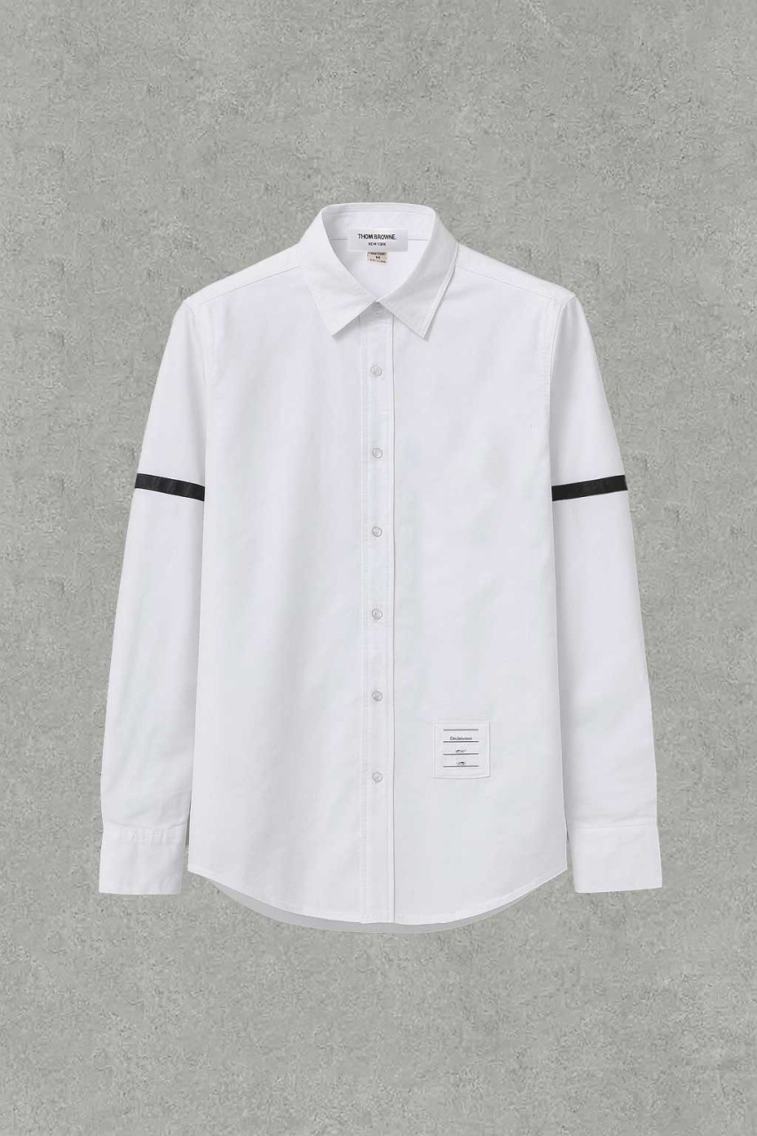 톰브라운 블랙 밴드 버튼 다운 옥스포드 셔츠