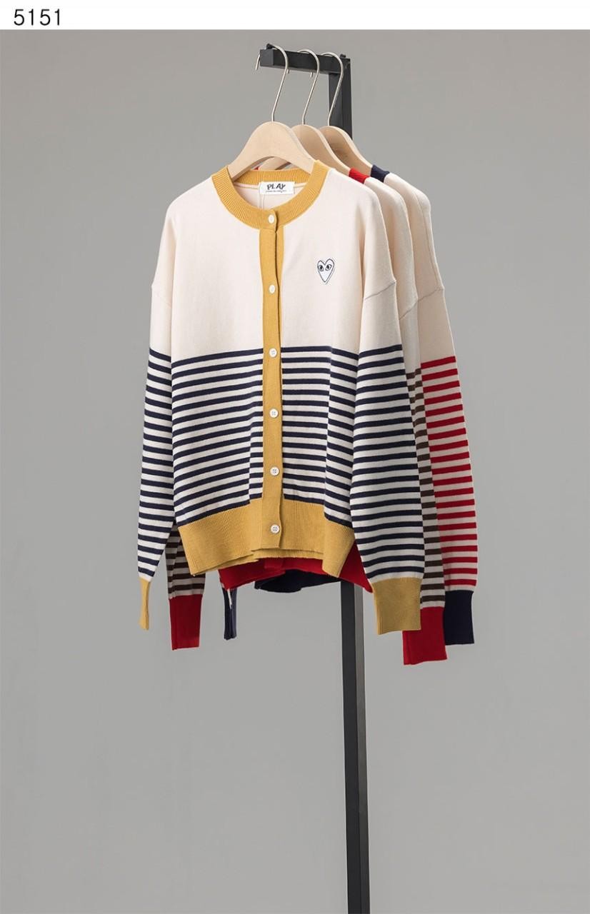 #꼼데가르송 [COMME des GARCONS] 스트라이프 투톤 라운드 가디건 신상입고💢 #상의 #가디건 #5151