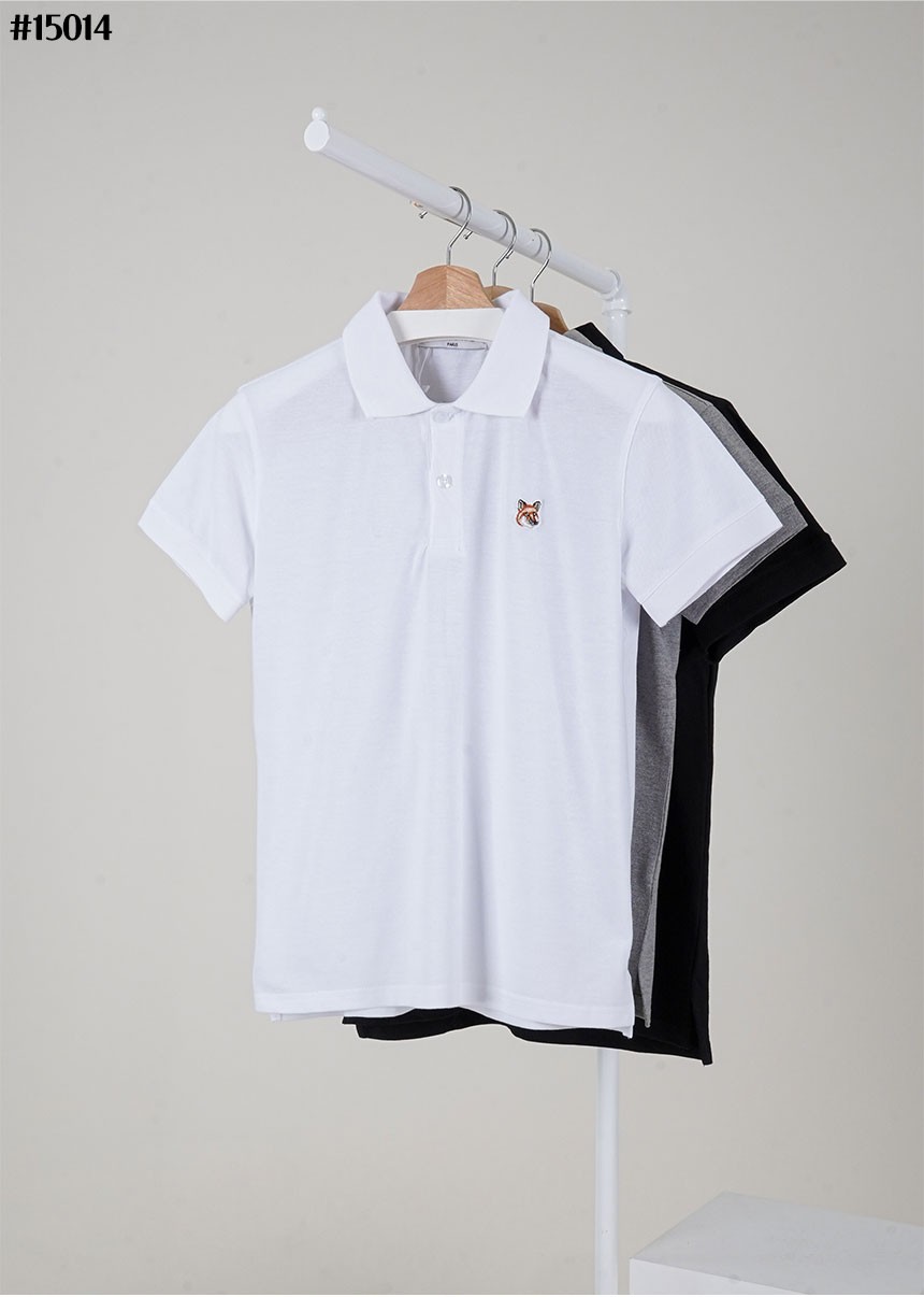 🔆 [MAISON KITSUNE] 메종키츠네 폭스 헤드 패치 클래식 폴로 티셔츠 🔆