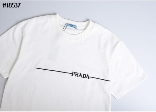 🔆 [PRADA] 프라다 자수 라인 로고 클래식 코튼 저지 티셔츠 🔆