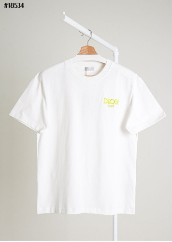 🔆 [DIOR] 크리스찬 디올 자수 로고 화이트 코튼 저지 티셔츠 🔆