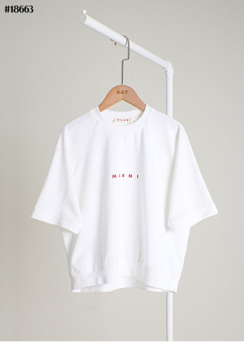 🔆 [Marni] 마르니 레드 로고 숏 슬리브 코튼 저지 티셔츠 🔆