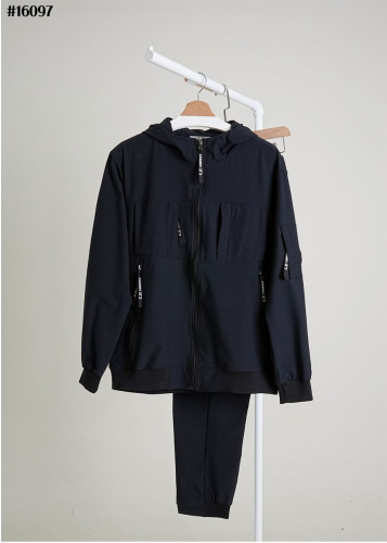 🔆 [CP.company] 씨피컴퍼니 남성 렌즈 패치 포켓 후드 자켓 & 밴딩 카고 조거 팬츠 셋 🔆