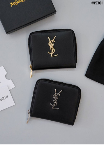 🔆 [SAINT LAURENT] 생로랑 YSL 램스킨 컴팩트 지퍼 카드지갑 🔆