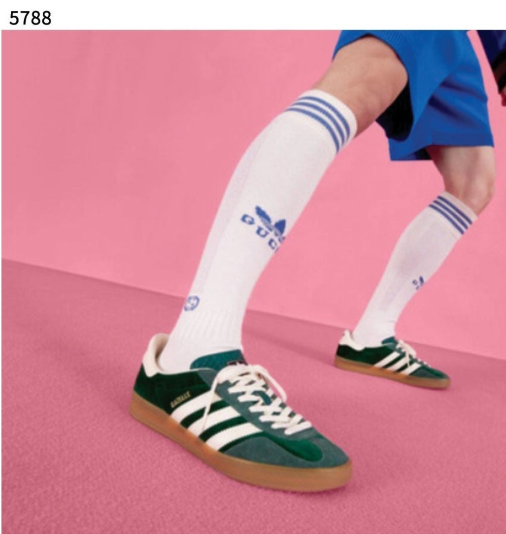 #구찌X아디다스 [GUCCI X ADIDAS] 수입고급 구찌 x 아디다스 가젤 스니커즈 그린 스웨이드 세일💢💢💢 #태그 #신발 #5788