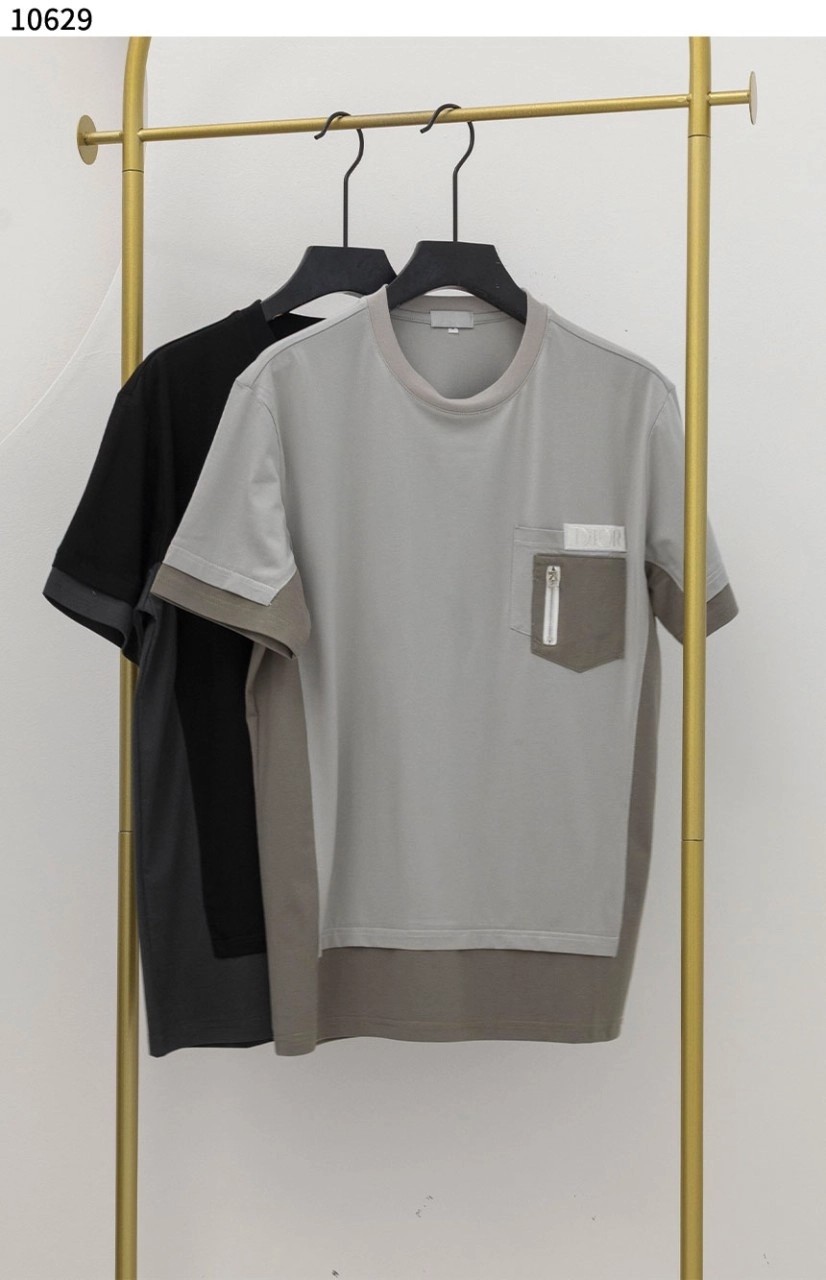 DR 가슴 포켓 배색 반팔 티셔츠