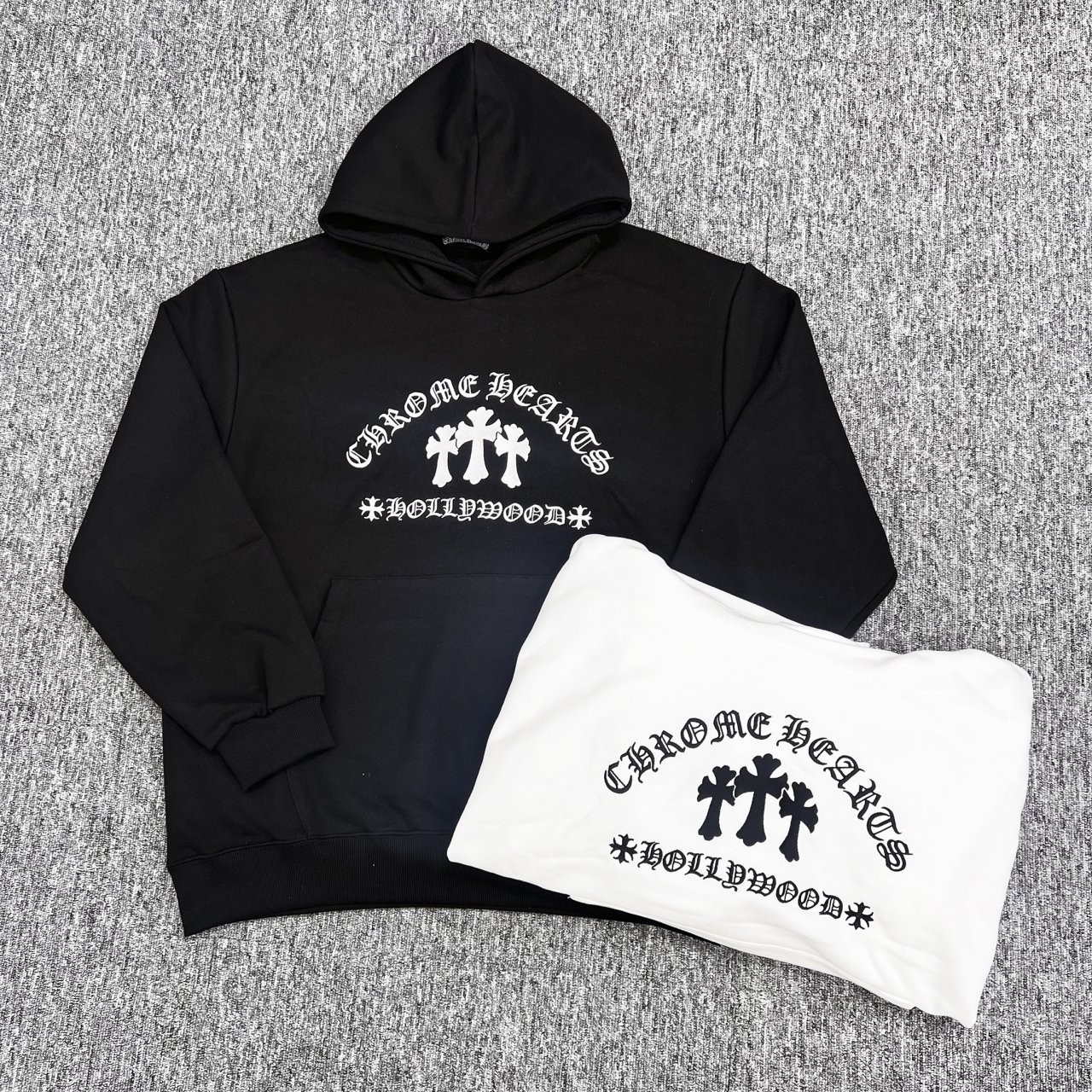 CH 자수로고 쭈리 후드티셔츠