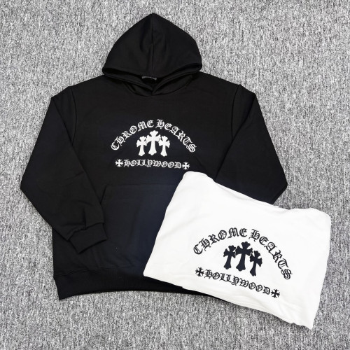 CH 자수로고 쭈리 후드티셔츠