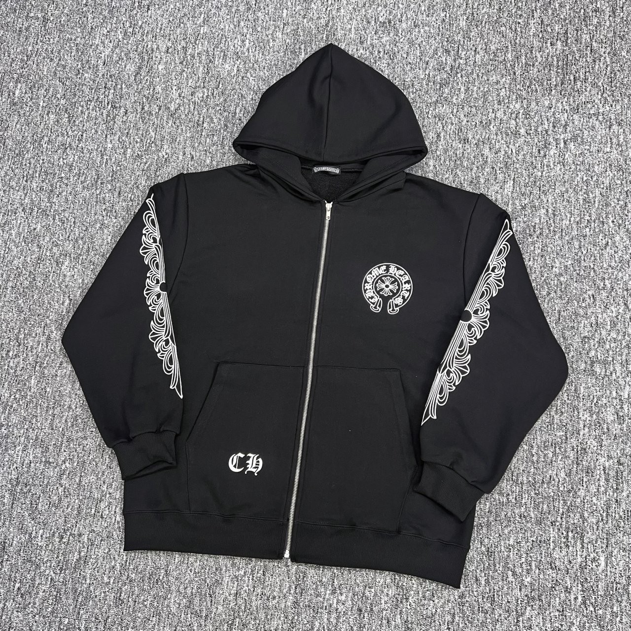 CH 홀스슈로고 후드집업