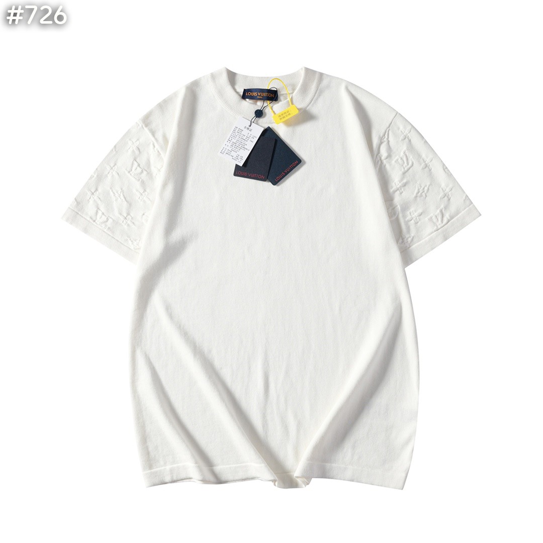 모노그램 쇼트 슬리브드 크루넥