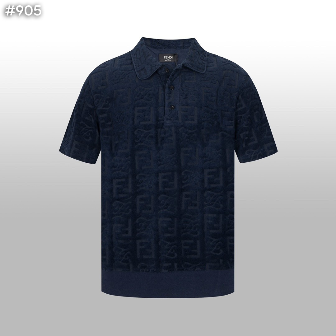 #펜디 FF 자카드 테리 코튼 카라티셔츠