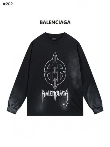 #발렌시아가 24SS 메탈 록 방패 더블B 핸드프린팅 긴팔티셔츠 남여공용