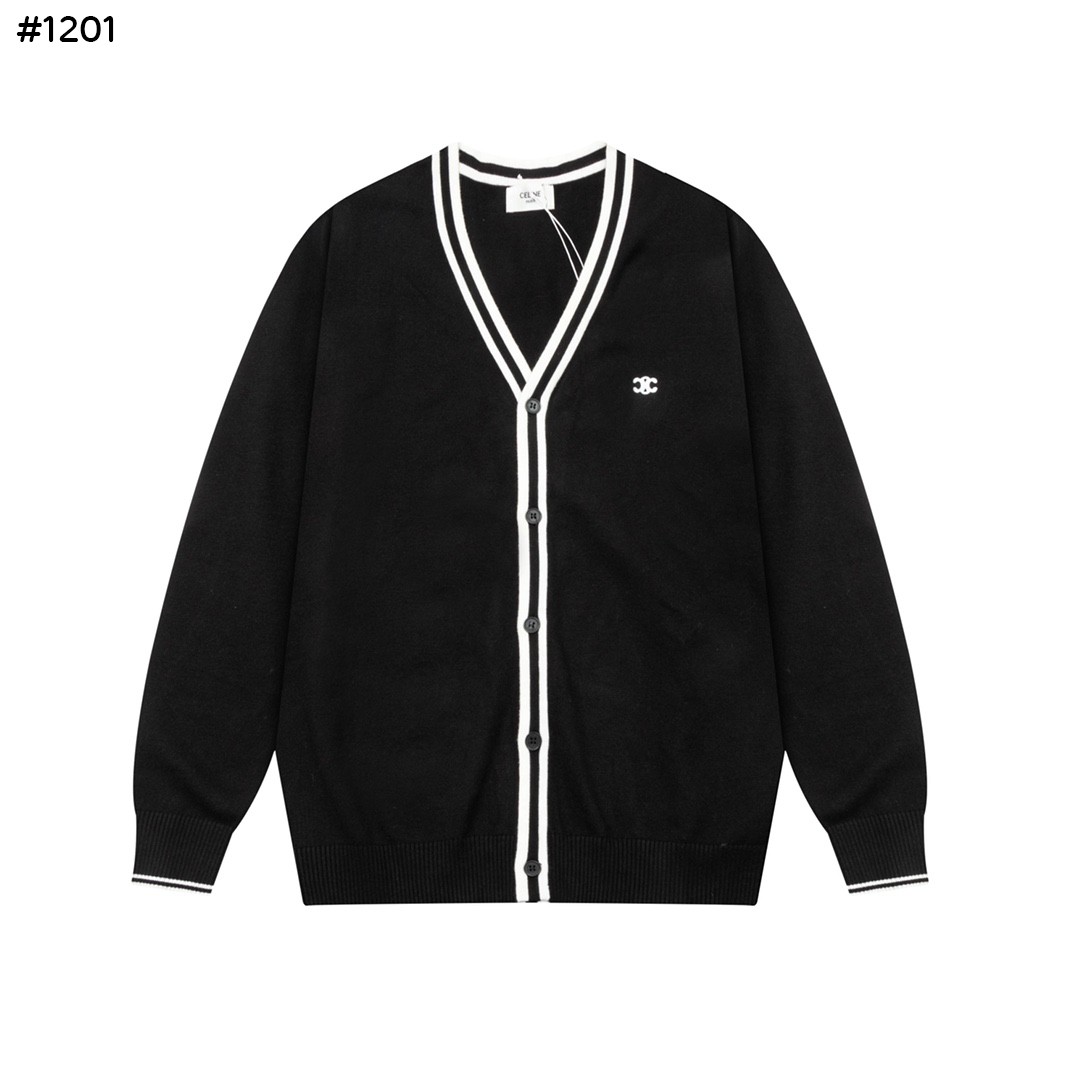 #셀린느 24ss 트리옹프 자수 브이넥 가디건
