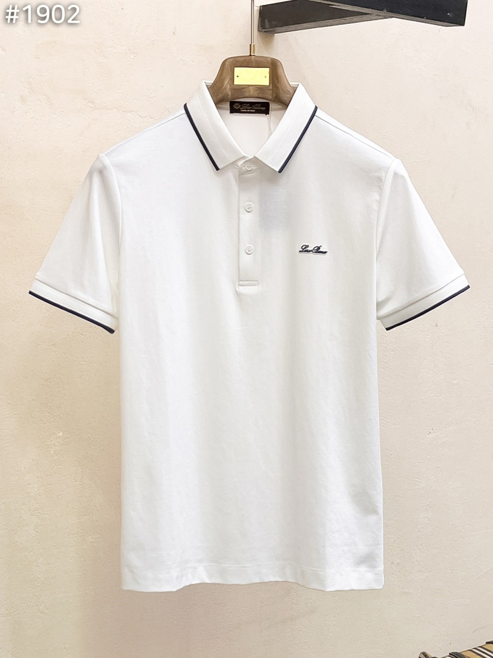 #로로피아나 자수 로고 피케 폴로 셔츠