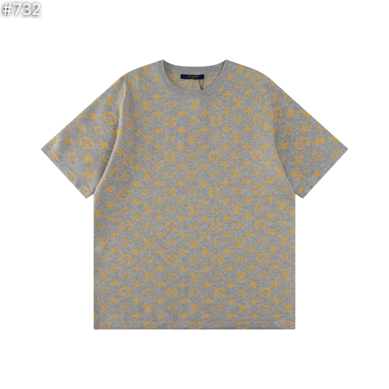 모노그램 쇼트 슬리브드 크루넥