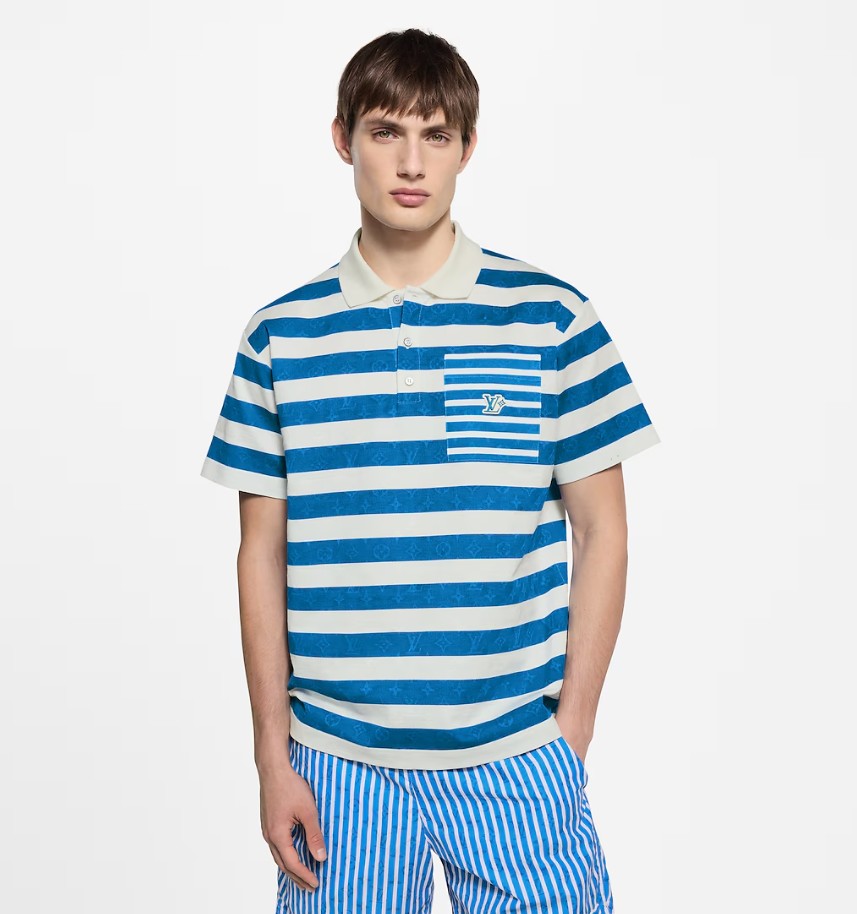 모노그램 스트라이프드 폴로 셔츠