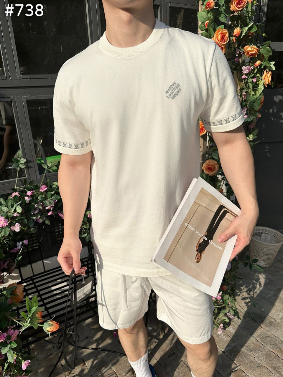 시그니처 코튼 슬리브드 크루넥