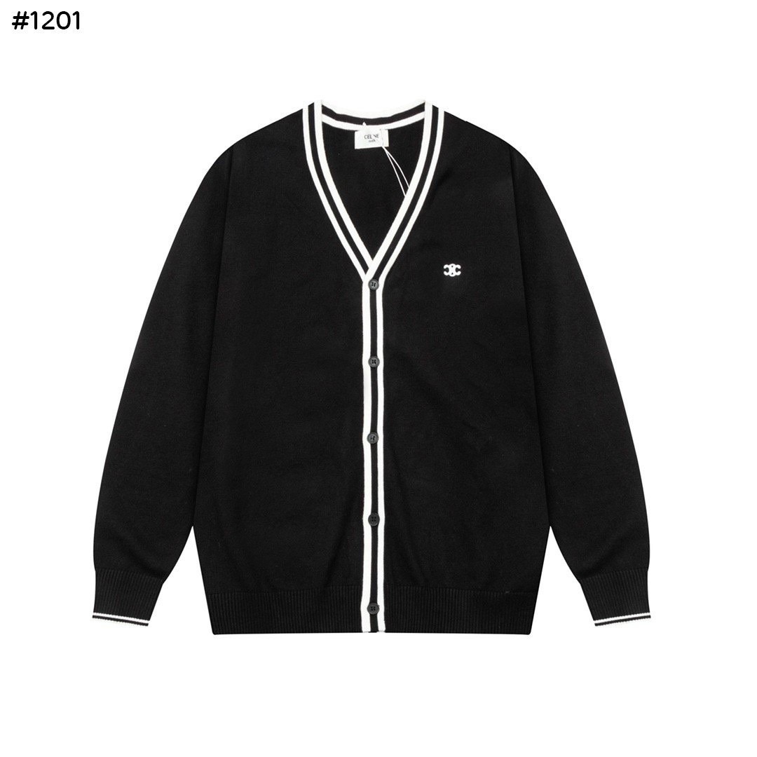 #셀린느 24ss 트리옹프 자수 브이넥 가디건