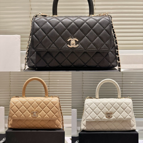 Chanel ✅샤넬 캐비어 금장 코코핸들 플랩백 미듐