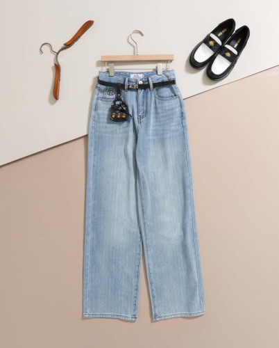 #에르메스 [ H.R.M.S ] 수입 로데오 자수 와이드 진입고💢 #여성팬츠 #청바지