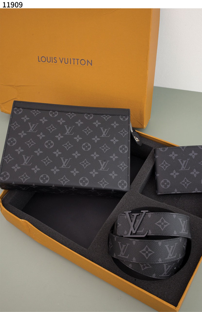#루이비통 [Louis Vuitton] 포쉐트 보야주 MM 모노그램 이클립스 클러치 & 지갑 & 벨트 3종세트 신상입고💢 #가방 #11909