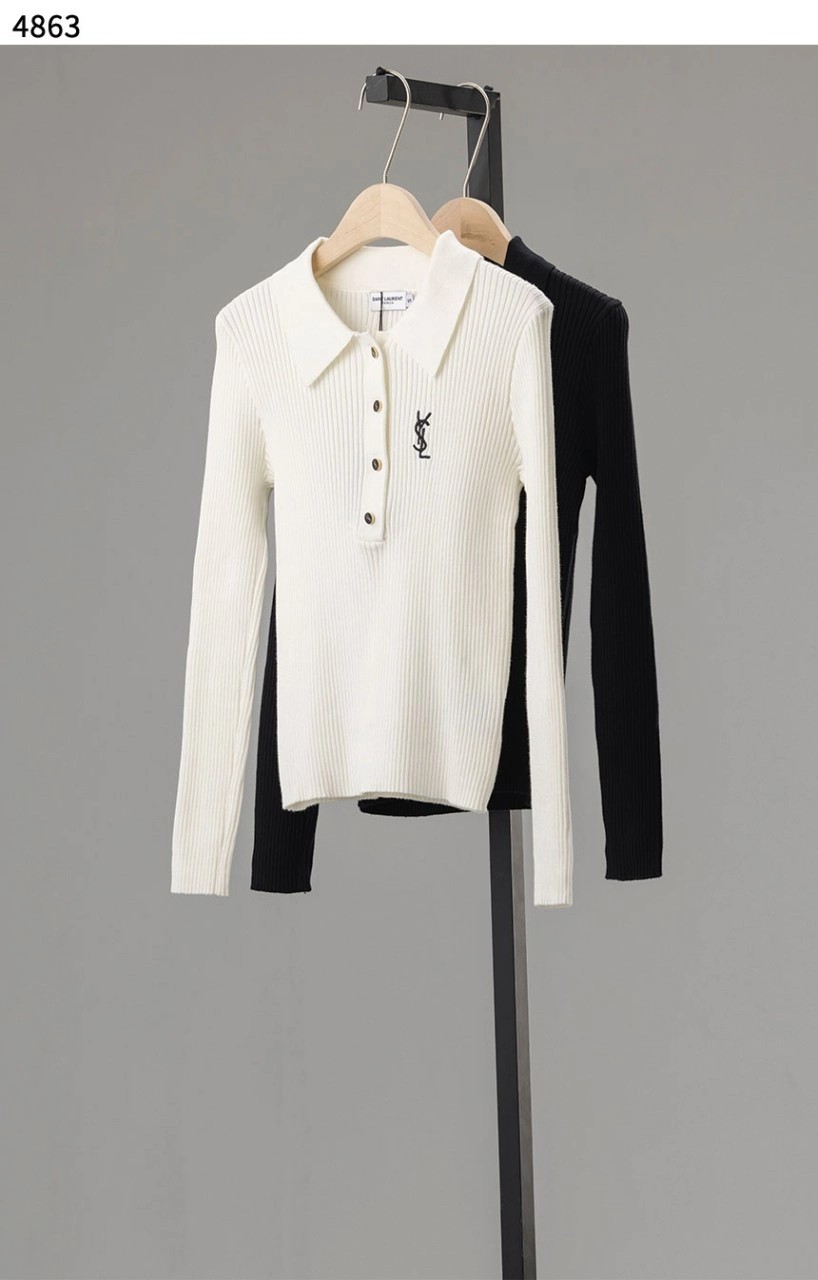 #입생로랑 [YSL] 카브리엘 자수 골지 티셔츠 신상입고💢 #상의 #티셔츠 #4863