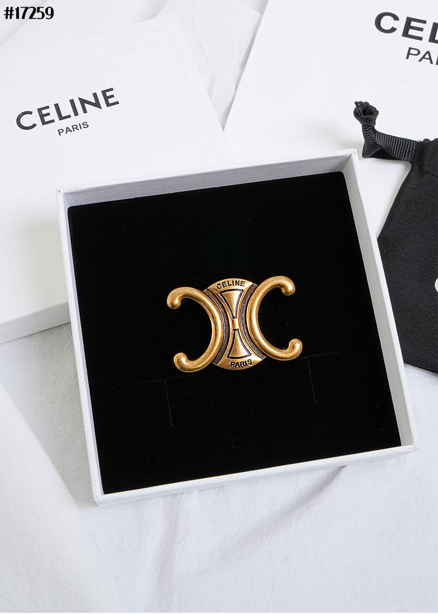 🔆 [CELINE] 셀린느 트리옹프 빈티지 골드 브로치 🔆
