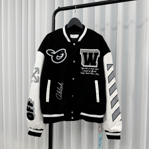 ➰오프화이트 레아 바시티 봄버 자켓