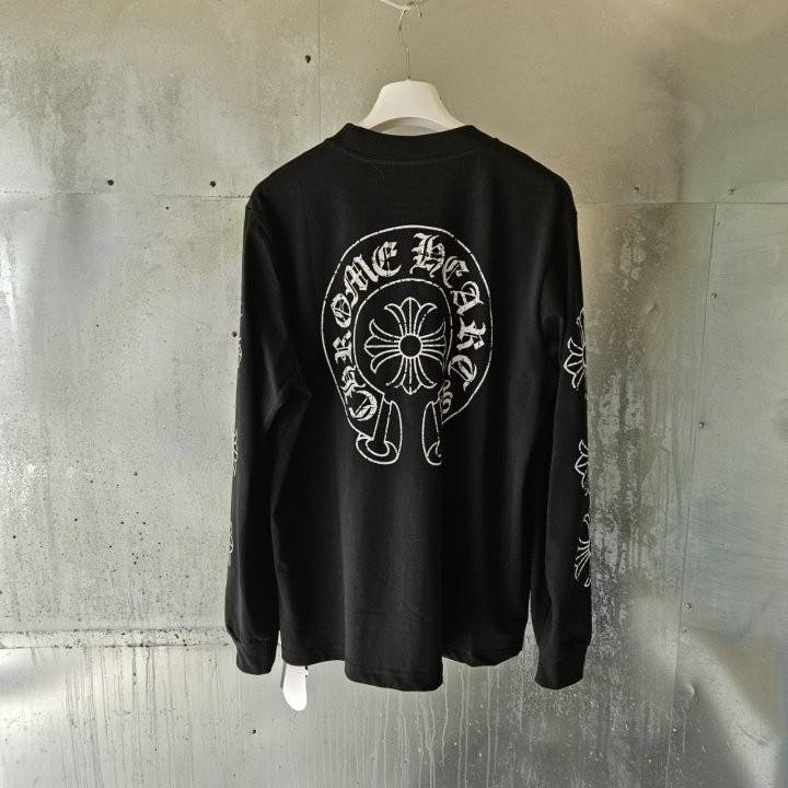 #크롬하츠 포켓 홀스슈 크루넥 롱 슬리브 티셔츠