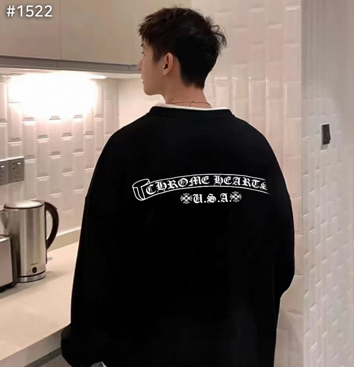 #크롬하츠 헐리우드 스크립트 레터링 맨투맨티셔츠