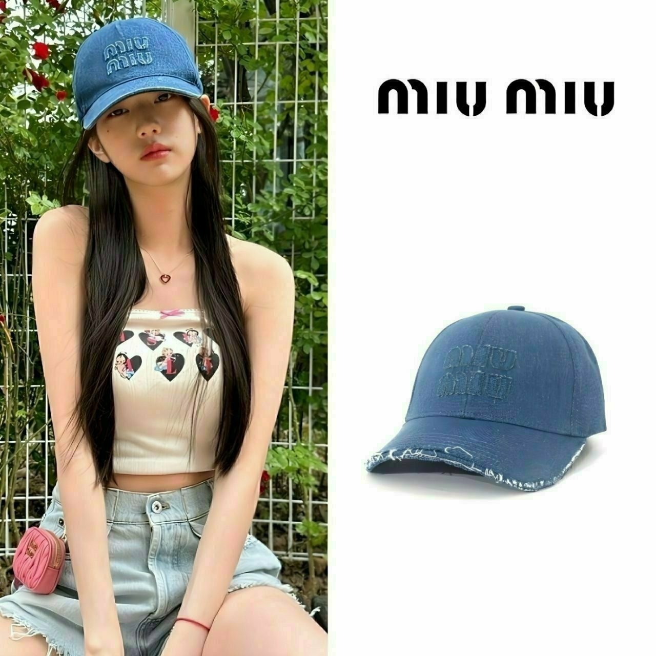 🔳🔳 25s 미♡미♡ 로고 데님 볼캡🔳🔳